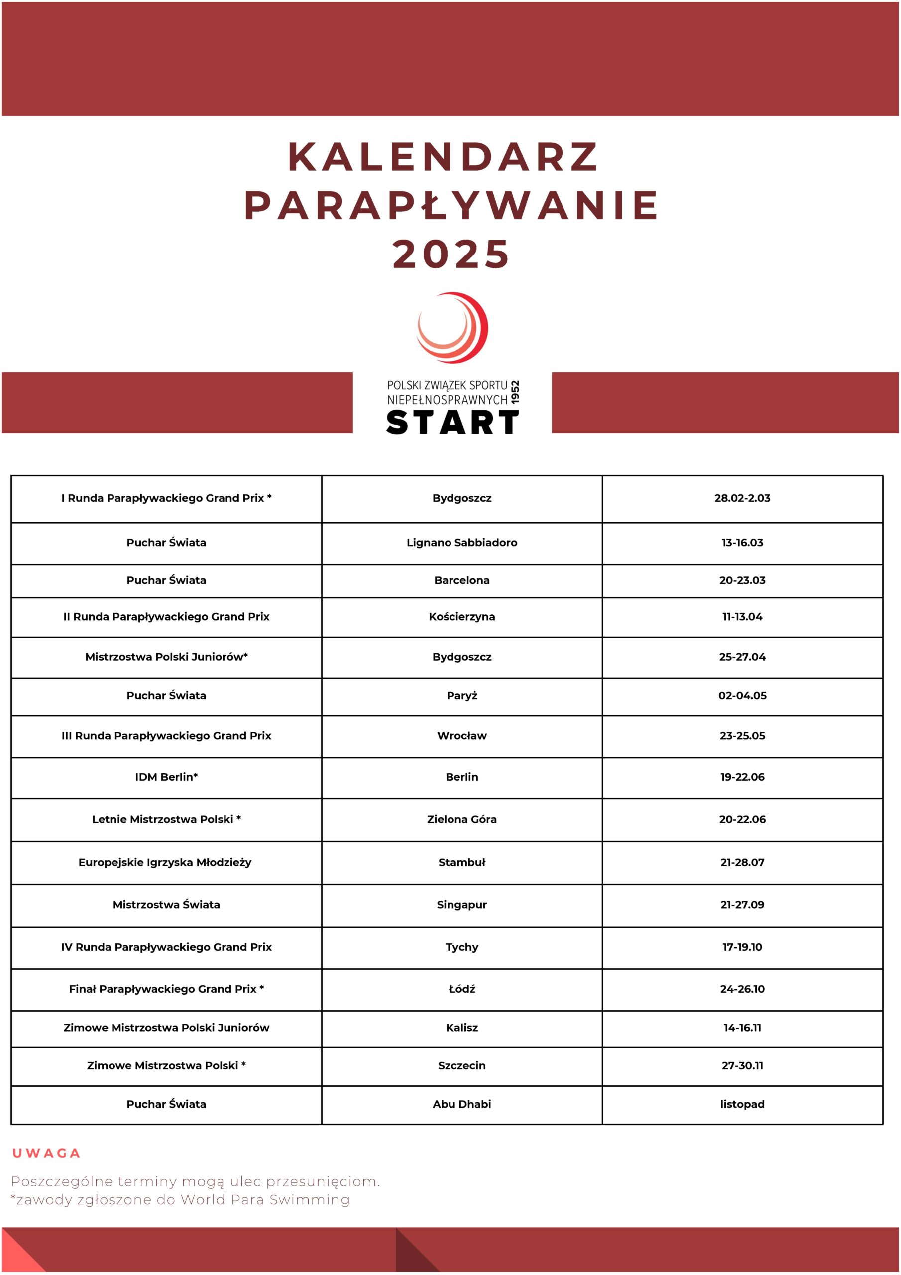 Kalendarz2025 Pływanie