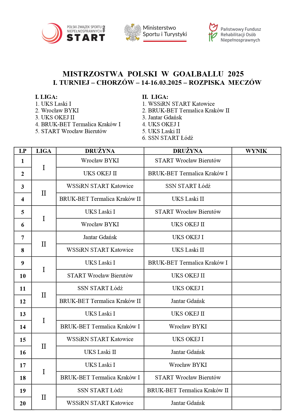 Mp Goalball 2025 Rozpiska MeczÓw Page 0001